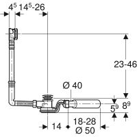 Слив-перелив для ванны Geberit 150.755.21.6 (150.758.21.1) Хром — фото 3, Сливы-переливы