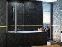 Товар: Шторка на ванну Excellent Fliper 80 KAAX.1309.800.LE профиль Хром стекло прозрачное - фото 2 Шторка на ванну Excellent Fliper 80 KAAX.1309.800.LE профиль Хром стекло прозрачное — фото 2, Неподвижные шторки для ванной