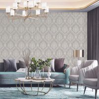 Обои Bernardo Bartalucci Carnazza 5053-3 Винил на флизелине (1,06*10) Серый, Дамаск — фото 3, Обои для стен