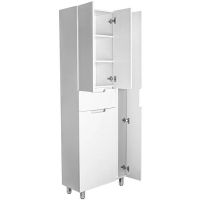 Шкаф пенал Style Line Оптима 70 ЛС-000010058 с бельевой корзиной Белый — фото 2, Мебель для ванной