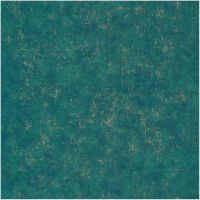 Обои Caselio Beton 101497020 Винил на флизелине (0,53*10,05) Бирюзовый/Золото, Штукатурка — фото 1, Обои для стен