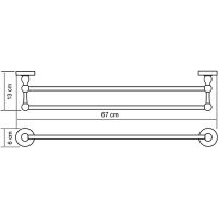 Полотенцедержатель WasserKRAFT Aland K-8540 двойной Хром — фото 3, Полотенцедержатели
