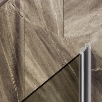 Шторка на ванну Maybah Glass MGV-611-5 600x1400 поворотная на монопетле Хром матовый стекло бронзовое — фото 5, Неподвижные шторки для ванной