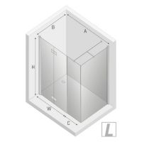 Душевой уголок New Trendy New Soleo Chrome 100x100 L K-0380 профиль Хром стекло прозрачное — фото 8, Душевые уголки