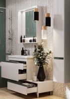 Тумба под раковину Aquaton Капри 80 1A230201KP010 подвесная Белая глянцевая — фото 17, Тумбы под раковину