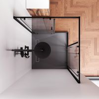 Товар: Душевой уголок AM.PM Sunny 100х100 W87G-403-100100-BT профиль Черный матовый стекло прозрачное - фото 6 Душевой уголок AM.PM Sunny 100х100 W87G-403-100100-BT профиль Черный матовый стекло прозрачное — фото 6, Душевые уголки