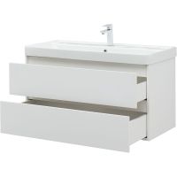 Товар: Тумба с раковиной Aquanet Вега 100 328002 подвесная Белый глянец - фото 7 Тумба с раковиной Aquanet Вега 100 328002 подвесная Белый глянец — фото 7, Мебель для ванной