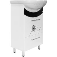 Тумба под раковину Mixline Радуга 52 528024 Белая Черная Одуванчик — фото 1, Мебель для ванной