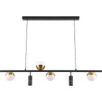 Подвесной светильник Crystal Lux CLT 047C6 L1000 BL-GO Белый Черный Золото — фото 1, Подвесные светильники