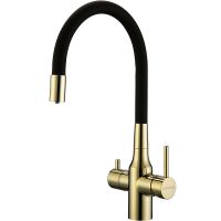 Смеситель для кухни Paulmark Salix Sa213419-G Золото — фото 1, Смесители для кухни