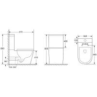 Унитаз компакт Abber Bequem AC1112TMW Белый матовый с бачком и сиденьем Микролифт — фото 13, Напольные унитазы