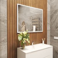 Зеркало Bond Cube 100x80 M44ZE-10080 с подсветкой с сенсорным выключателем — фото 4, Мебель для ванной