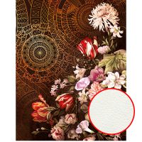 Фреска Ortograf Flower Dreams 31622 Фактура флок FLK Флизелин (2,1*2,7) Коричневый/Разноцветный, Цветы/Геометрия — фото 1, Фрески