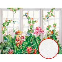 Фреска Ortograf Цветы 21114 Фактура бархат FX Флизелин (3,6*2,7) Разноцветный, Цветы/Листья/Птицы — фото 1, Фрески