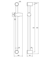 Душевая штанга Ravak 972.00 X07P012 Хром — фото 4, Штанги для душа