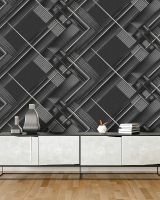 Обои Accento Modern 286899 Винил на флизелине (1,06*10,05) Черный/Серебряный, Геометрия/Абстракция — фото 2, Обои для стен