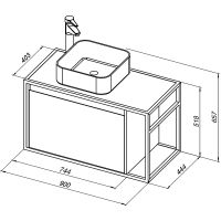 Тумба под раковину Aquanet Nova Lite Loft 90L 261656 подвесная Дуб рошелье — фото 4, Тумбы под раковину