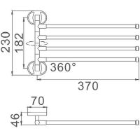 Полотенцедержатель Haiba HB1914 поворотный Хром — фото 2, Полотенцедержатели