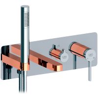 Смеситель для ванны GPD Gildo Colored MKA165-K-R Хром Розовое золото — фото 1, Смесители