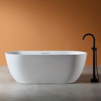 Ванна из искусственного камня Abber Frankfurt 170x75 AM9941 Белая матовая без гидромассажа — фото 1, Ванны из искусственного камня