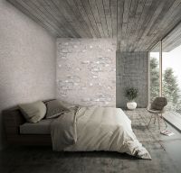 Обои Solo Loft Silver 168457-13 Винил на флизелине (1,06*10,05) Бежевый, Кирпич — фото 2, Обои для стен