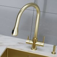 Смеситель для кухни Paulmark Lange La214212-SBG Светлое брашированное золото — фото 2, Смесители для кухни