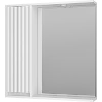 Зеркало со шкафом Brevita Balaton 80 L BAL-04080-01-Л с подсветкой Белое матовое — фото 2, Зеркальные шкафы в ванную