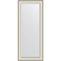Зеркало Evoform Exclusive 154х64 BY 7456 с фацетом в багетной раме - Белая кожа с хромом 78 мм — фото 1, Мебель для ванной