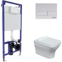 Комплект унитаза с инсталляцией Berges Novum 042455 с сиденьем Микролифт и Белой клавишей смыва — фото 1, Комплекты унитаз + инсталляция