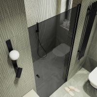 Душевая дверь Maybah Glass MGD-800-6 600x1980 на монопетле Черный стекло графитовое — фото 4, Душевые двери в нишу