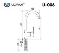 Смеситель для кухни Ulgran Classic U-006-309 Темно-серый — фото 4, Смесители