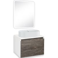 Тумба под раковину Runo Бари 60 00-00001378 подвесная Железный камень Белая — фото 26, Тумбы под раковину