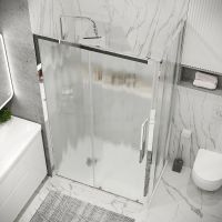 Душевой уголок Grossman Cosmo 100х70 120.K33.02.1070.10.02 профиль Хром стекло шиншилла — фото 4, Прямоугольные душевые уголки