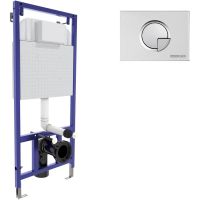 Инсталляция Berges Novum 040222 для унитаза с клавишей смыва Хром матовый — фото 1, Инсталляции для унитазов