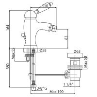 Смеситель для биде Cezares Elite ELITE-BSM1-03/24-Bi Золото 24 карат — фото 2, Смесители