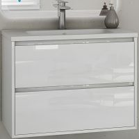 Тумба под раковину Cezares Glass 100 41803 подвесная Bianco Lucido — фото 1, Тумбы под раковину