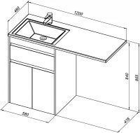 Тумба под раковину Aquanet Токио 120 237745 Белая — фото 10, Мебель для ванной