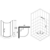 Товар: Душевой уголок Esbano ESD-7015B 90x90 ESUGD7015B профиль Черный матовый стекло прозрачное - фото 10 Душевой уголок Esbano ESD-7015B 90x90 ESUGD7015B профиль Черный матовый стекло прозрачное — фото 10, Душевые уголки четверть круга