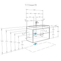 Тумба под раковину Aquaton Оливия 90 1A254401OL010 подвесная Белая матовая — фото 7, Тумбы под раковину
