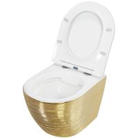 Товар: Унитаз Grossman GR-4455GWS (GR-4455GWLS) подвесной Золото Белый с сиденьем Микролифт - фото 3 Унитаз Grossman GR-4455GWS (GR-4455GWLS) подвесной Золото Белый с сиденьем Микролифт — фото 3, Подвесные унитазы