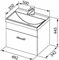 Тумба с раковиной Aquanet Нота 50 287705 подвесная Белая — фото 7, Тумбы с раковиной