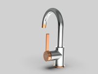 Смеситель для раковины GPD Gildo MTL165-K-R Хром Розовое золото — фото 4, Смесители