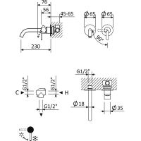 Товар: Смеситель для раковины Cezares Leaf LEAF-BLI2-L-SR Sunrise - фото 7 Смеситель для раковины Cezares Leaf LEAF-BLI2-L-SR Sunrise — фото 7, Смесители для раковины