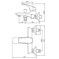 Смеситель для ванны Aquanet Atletic AF310-20С Хром арт-216761 — фото 2, Смеситель для ванны