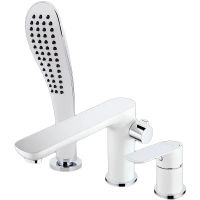 Смеситель на борт ванны Gappo G48 G1148 Белый Хром — фото 1, Смесители на борт ванны