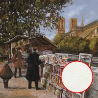 Фреска Ortograf Городской пейзаж живопись 11622 Фактура флок FLK Флизелин (2,7*2,7) Коричневый/Зеленый/Голубой, Город/Люди/Живопись — фото 1, Фрески