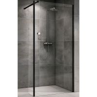 Душевая перегородка Abber Immer Offen 100 AG66100B профиль Черный стекло прозрачное — фото 1, Душевые перегородки