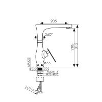 Товар: Смеситель для кухни Kaiser Star 02044-2 Черный матовый - фото 2 Смеситель для кухни Kaiser Star 02044-2 Черный матовый — фото 2, Смесители