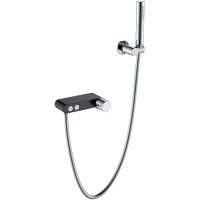 Смеситель для ванны Boheme Stick 123-BCR Черный матовый Хром — фото 1, Смесители