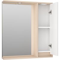 Зеркало со шкафом Brevita Balaton 75 R BAL-04075-03-01П с подсветкой Белое матовое Бежевое матовое — фото 3, Мебель для ванной